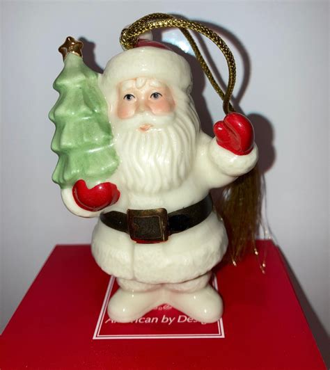 lenox santa claus ornament|lenox white porcelain santa figurine.